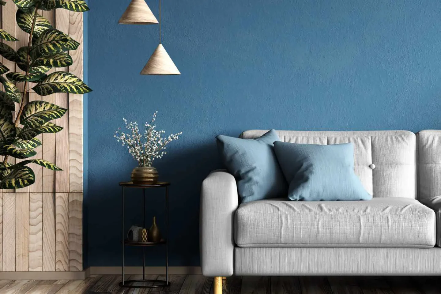 painters royal Montreal hero image of a living room nicely painted blue